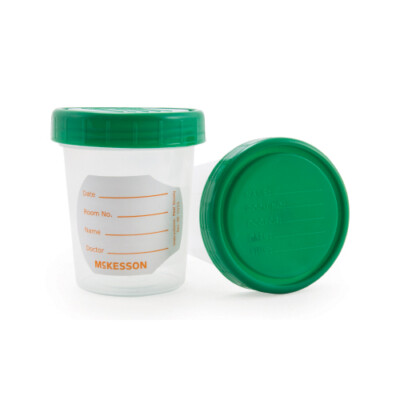 100 - MCKESSON - SPECIMEN CONTAINER WITH SCREW ON LIDS 120ML / 4 OZ.