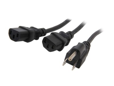 StarTech PXT101Y Standard Y 1 to 2 Computer Power Cord Cable #A42