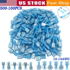 500X Insulated Female Male Spade Terminal Crimp Quick Disconnect Wire Connectors