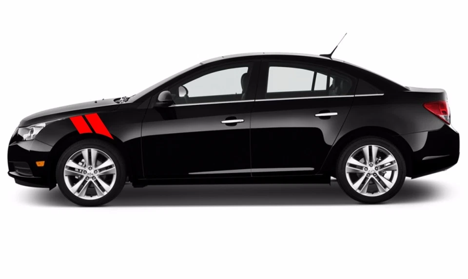 4" Fender vinilo carreras rayas también pistola metal2 fibra de carbono (se adapta a Chevy Cruze) Foto 4 de 4