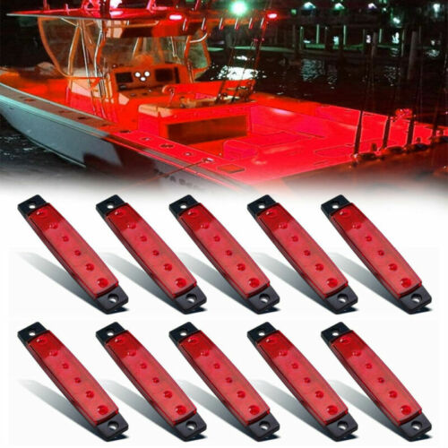 10x 6LED Lamp Cabin Deck Courtesy Light Marine Boat Stern Transom Red Lights  - Picture 1 of 8