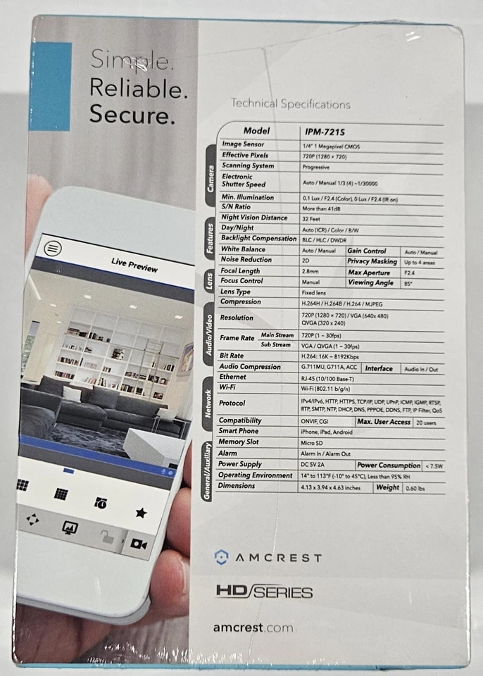 Amcrest HD Series 720p Wi-Fi Wireless IP Security Surveillance Camera System... - Image 4 of 4
