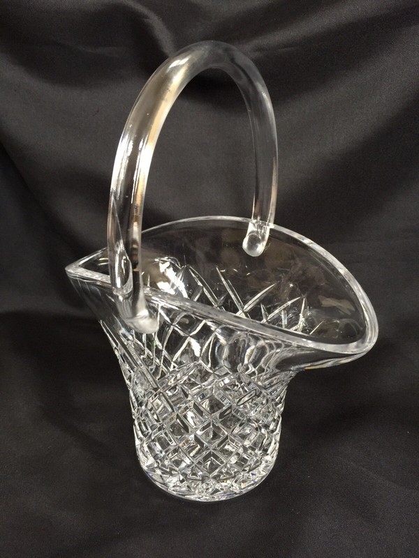 Crystal Glass Vase Basket With Handle