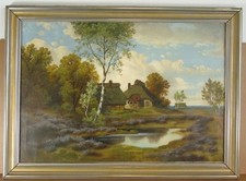 Norddeutsche Künstler: Wilhelm Mohrmann: "Bauernkate in der Heide" 1922