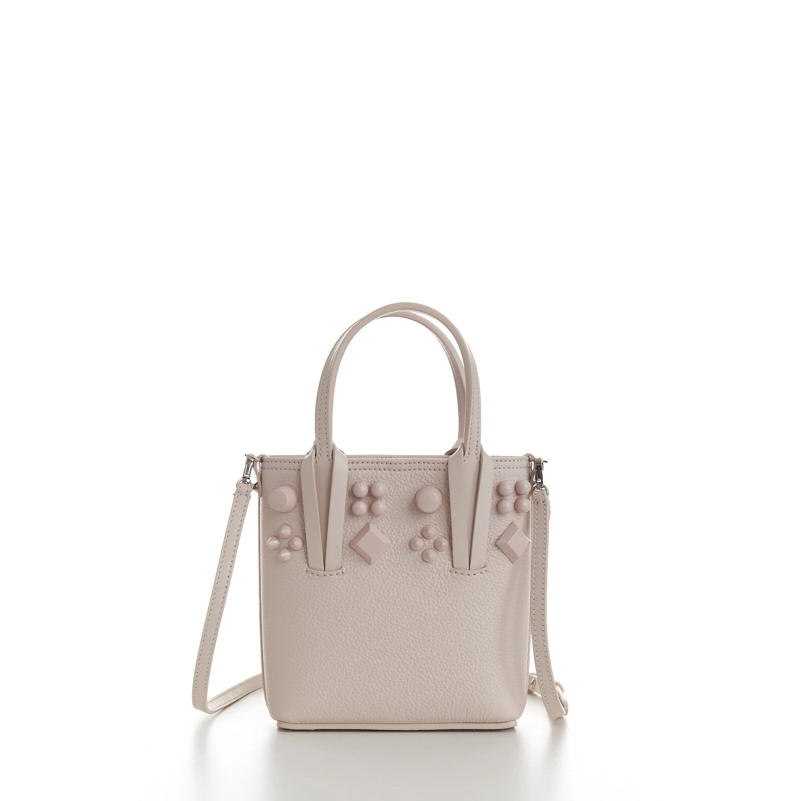 Christian Louboutin — CHRISTIAN LOUBOUTIN 1390$ Cabata N/S Mini Bag - Milk White Leather, Spikes