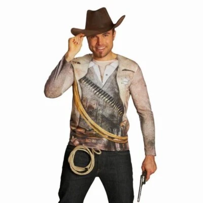 RUBIES Herren COWBOY SHIRT Karneval Fasching Cowboykostüm Western Sheriff Party Kostüm