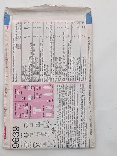 Vintage Sewing Pattern Simplicity 9639 - Babies Layette 1972 Sz 6 months - Picture 2 of 2