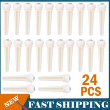 24PCS Guitar Bone Pin String Peg Bridge Abalone shell Luthier nut saddle