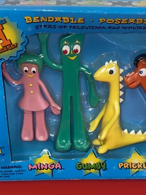 New Original Gumby & Friends 4 Piece Boxed Set of Bendable Figures