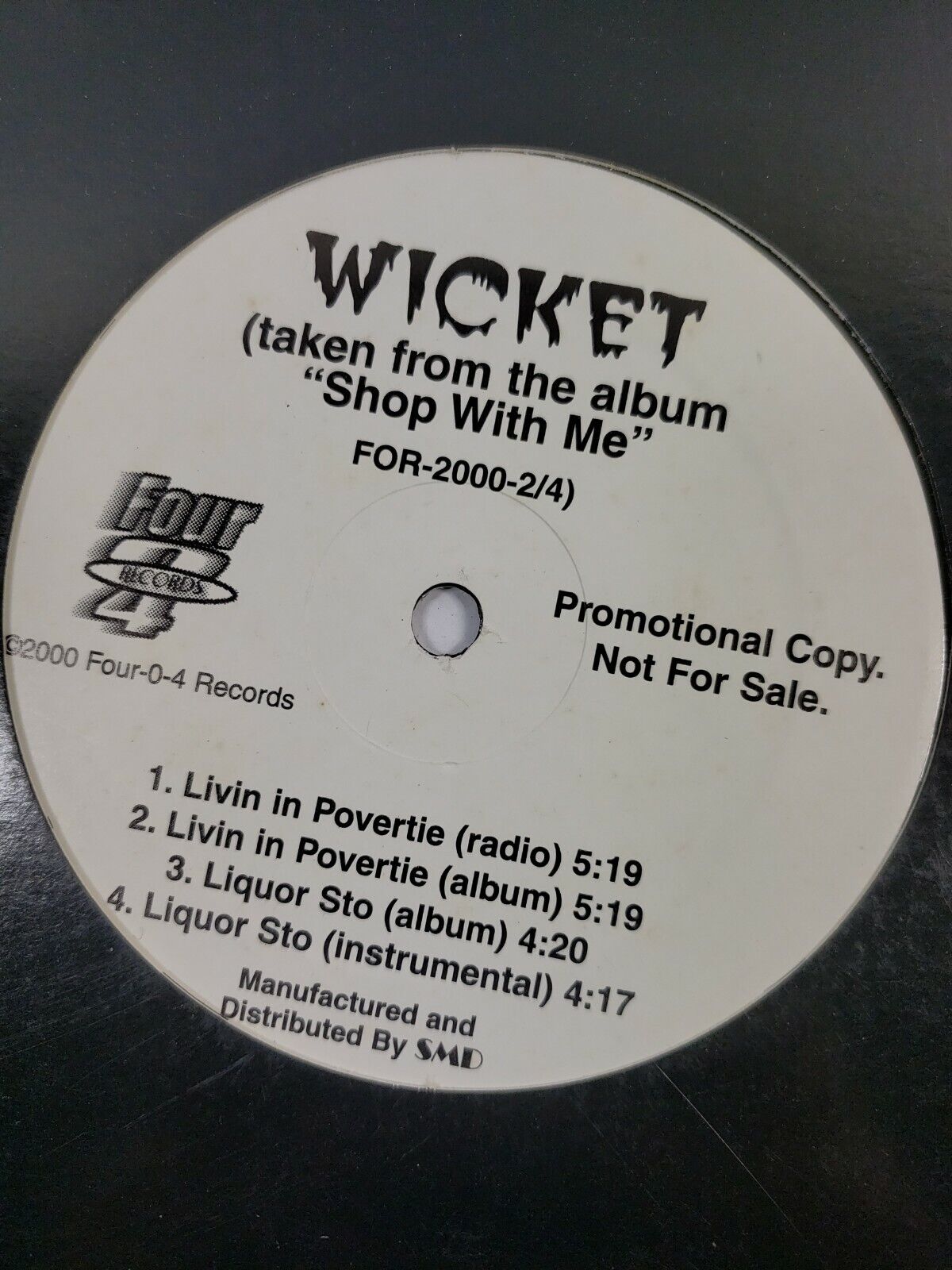 Wicket – Livin In Povertie 12" Vinyl Hip Hop 2000 Atlanta G Funk Records VG++