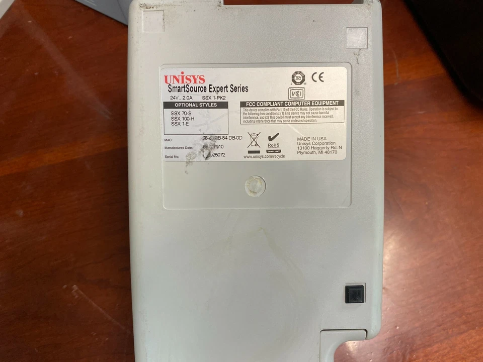 Unisys Burroughs SmartSource 120 DPM Check Scanner - SSX 1-PK2 - Image 3 of 4