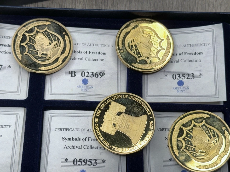 2014  Symbols of Freedmom 6 Commemorative Cu, LAYERED in 24K Gold Coins - Image 4 of 4