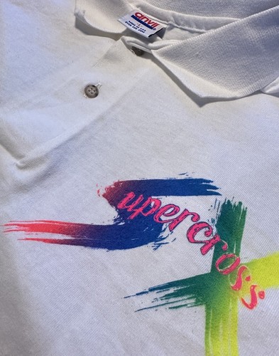 Vintage Anvil - Mens Large - Short Sleeve Polo - AMA Supercross Official 80 Neon - Picture 4 of 4