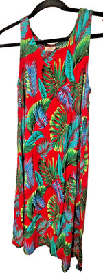 MAKAI BEACH Hawaii Dress Tropical Shift Sleeveless Beach Size Small - Pre-Owned