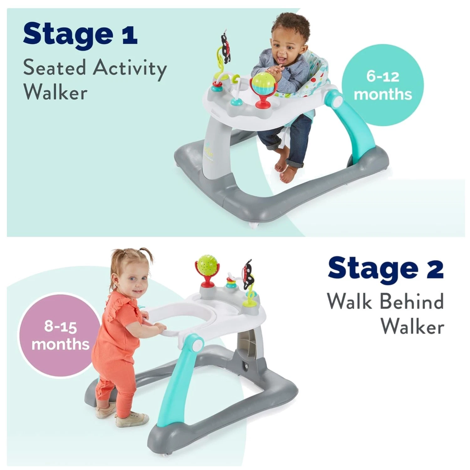 2-in-1 Foldable Baby Walker with Wheels and Activities
Opens in a new window or tab
