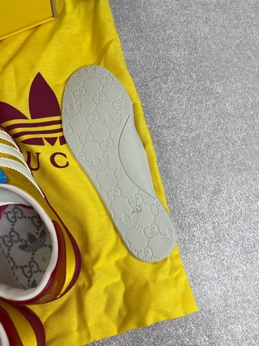 Adidas × Gucci Gazelle Yellow/White/Red Sneakers Size 35 1/3 - Picture 13 of 16