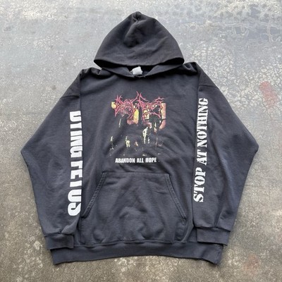 vintage 2003 Dying Fetus Stop At Nothing Abandon All Hope Band Hoodie Sz XL/XXL 