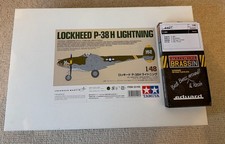 Rare Ltd Ed. TAMIYA 25199 Lockheed P-38 H Lightning 1:48 White box + Eduard Look