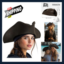 Pirate Hat for Women Colonial Tricorn Costume Halloween Cosplay Theater Stage