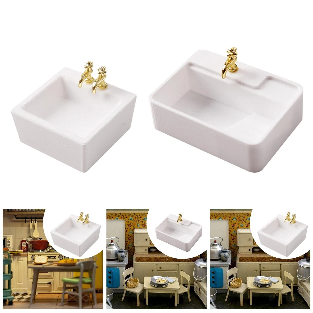 small foot Mobili per la casa delle bambole Bagno in legno, set di mobili per la casa delle bambole, per bambini dai 3 anni, 12630