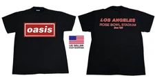 NEW HOT Oasis Live ‘25 Los Angeles Rose Bowl Stadium T-Shirt Black
