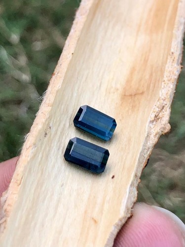 Premium quality 2.00 Ct Indicolite Tourmaline Pair Emerald Cut from Afghanistan - Picture 4 of 12