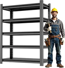 Heavy Duty Garage Shelving,78" Hx39 Wx16 D 5-Tier Storage Shelves,3000 Lbs Capac