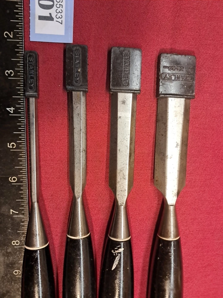 Set of 4 Stanley 5001 Bevel Edged Chisels in Good Used Condition - Image 2 of 4