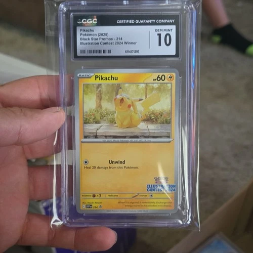 The Pokémon Company Pikachu CGC 10 Promo SV Promo 214 Illustration Contest 2024
