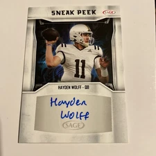 2024 Sage Sneak Peek Auto Hayden Wolff Auto #SPA-HW