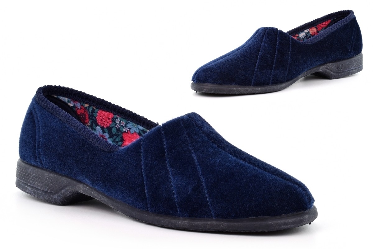 SAOLA Ciabatte da donna moquette ciabatte da donna tacco basso ciabatte suola in gomma blu navy