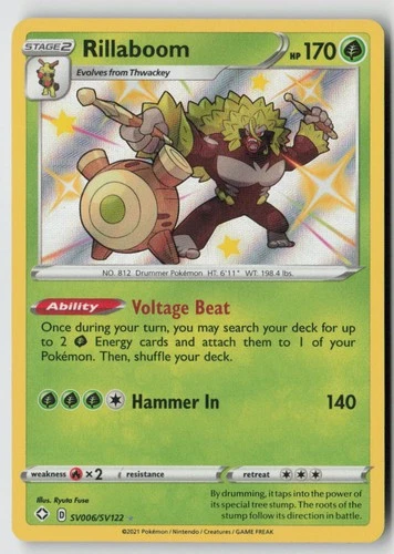 Rillaboom SV006/SV122 - Shining Fates: Shiny Vault Holo - PTCG