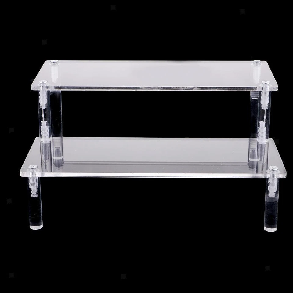 Estante de almacenamiento de cosméticos acrílico desmontable modelo figuras soporte de exhibición 2 niveles Foto 3 de 4