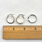 925 Sterling Silver Size 7.25 Glass Ring & 0.5" Two-Tone Hoop Earrings 4.9g — photo 7