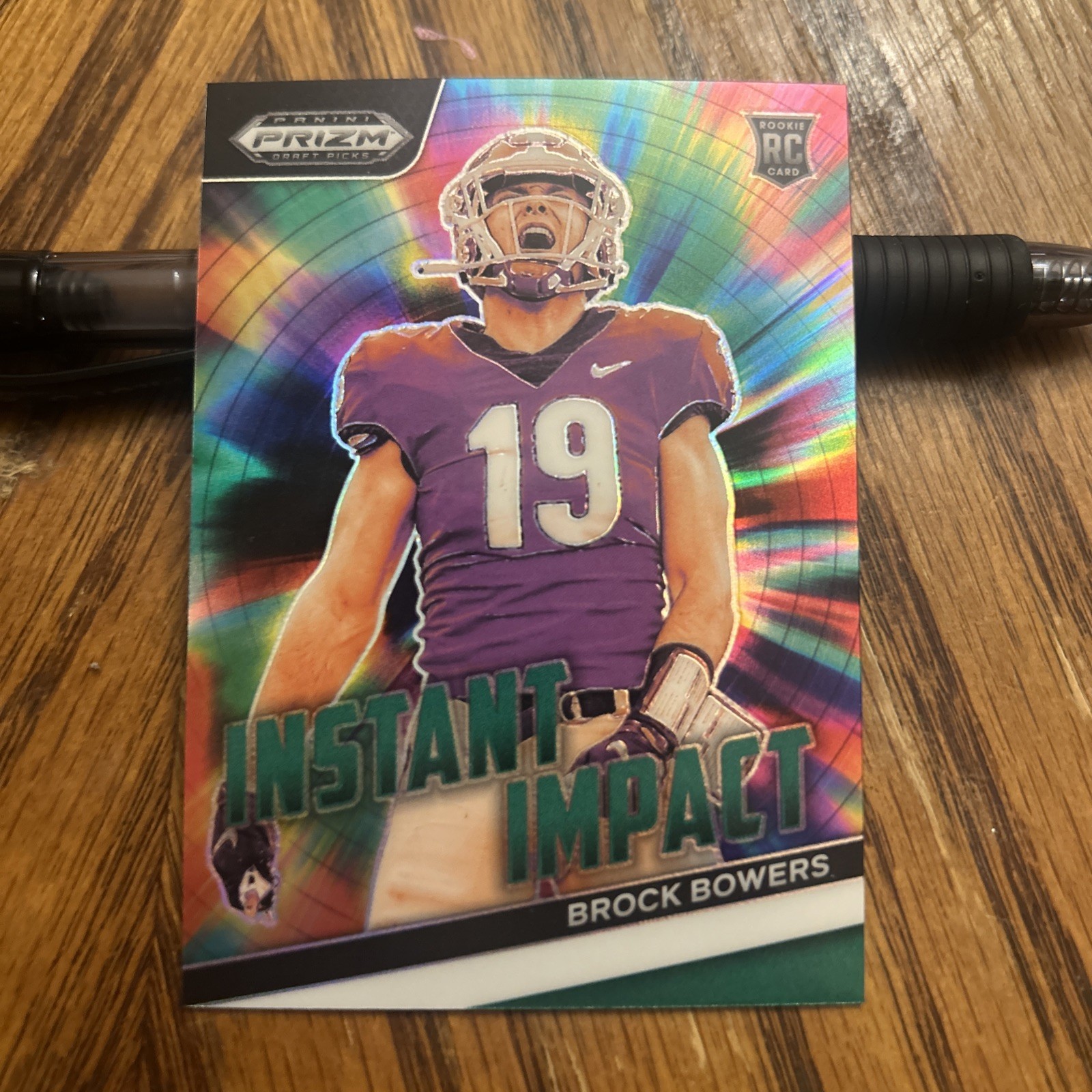 2024 Prizm Draft Picks Brock Bowers GREEN PRIZM ROOKIE #II-BB INSTANT IMPACT RC