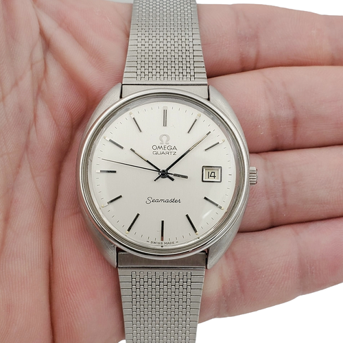 Omega Seamaster 36mm Vintage Steel Watch w/Mesh & Silver Dial. - Afbeelding 13 van 13