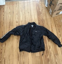 adidas Men's Black Track Jacket Size L Full Zip Lightweight Woven Nylon Pockets