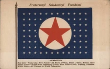 Flag Fraternity! Solidarity! Freedom! 1943 Fraternal Spring Hill Linen Postcard