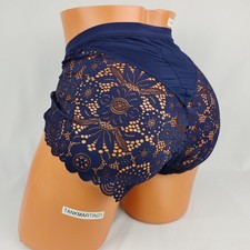 Lane Bryant Cacique No Show Full Brief Plus Panty Panties 18/20 Blue Lace Back
