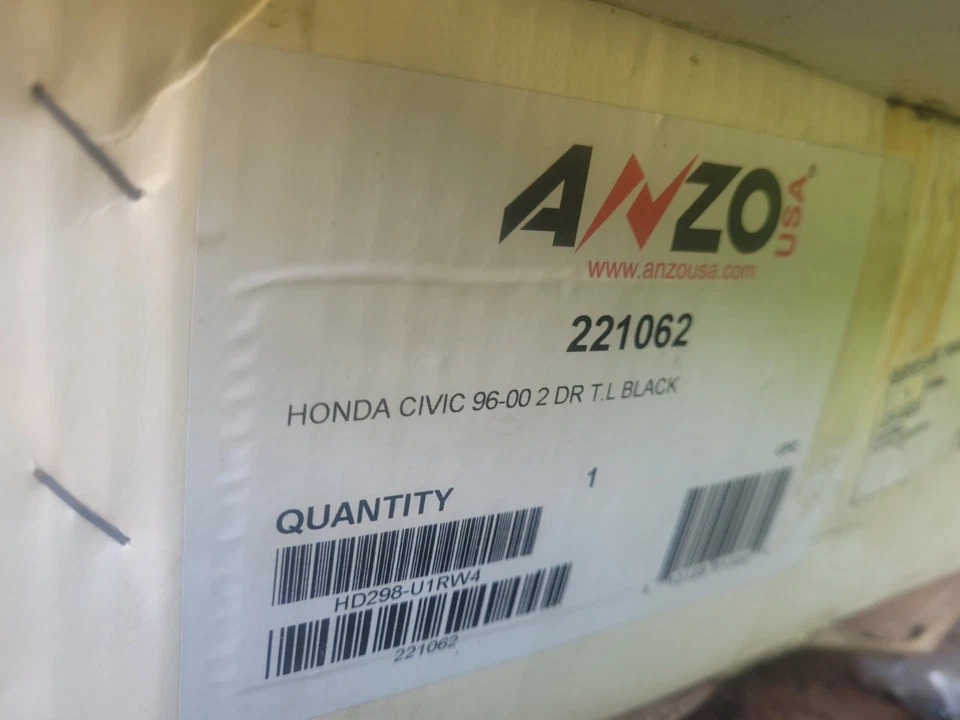 Anzo USA 221062 Black Tail Lights for 1996-2000 Honda Civic 2 Door Foto 2 de 2