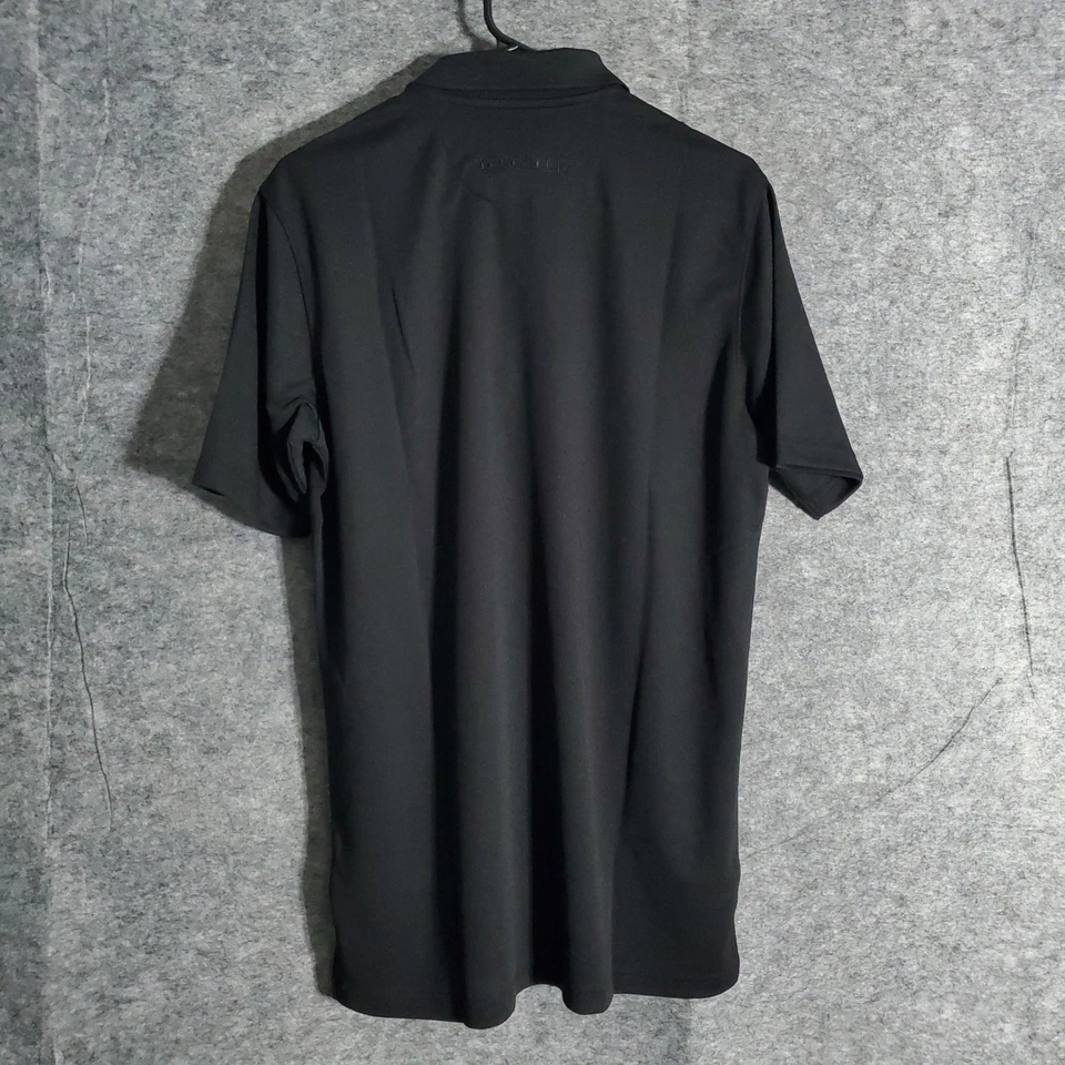 Рубашка поло Loudmouth мужская маленькая черная с вышитым логотипом повседневная с коротким рукавом для гольфа - Изображение 2 из 4