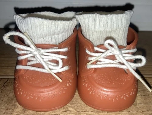 Vintage GATA Brown Doll Shoes Fits Cabbage Patch Kid Dolls 3”x2”.