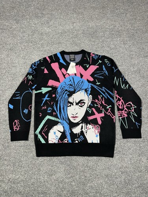 #ad Arcane Jinx Graffiti Sweater LARGE New with Tags NWT BoxLunch Exclusive $35.00