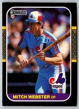 1987 Fleer Mitch Webster #335 Montreal Expos Baseball Card