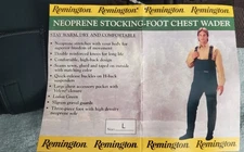 Remington Neoprene Stocking-Foot Chest Waders New Size L Waterproof Fishing