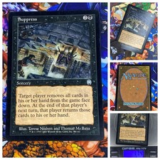 MTG Suppress 🇬🇧 ⚪️ NM Magic TCG Apocalypse 2001 Vintage OG Black Staples
