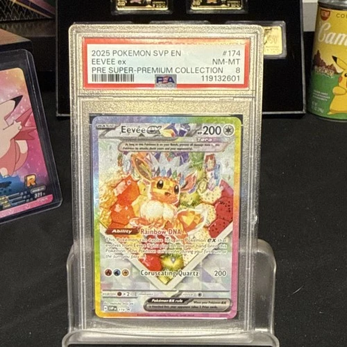 Pokémon Eevee ex #174 Promo Holo PSA 8 Sv: Scarlet & Violet 2025 TCG