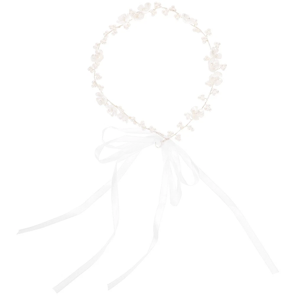 Classicseali Ghirlanda Per Capelli Comunione 2 Pezzi - Fascia Con Perle E Fiori Bianco/Oro, Per Bambine E Damigelle