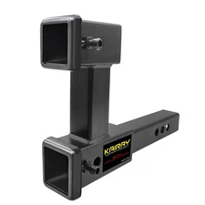 Double Hitch Receiver 2" Trailer Dual Hitch Extension Riser Adapter Extender