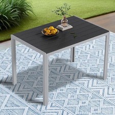 Outdoor Gartentisch für 6 Personen Esstisch 110 x70cm Alu Balkontisch Wetterfest